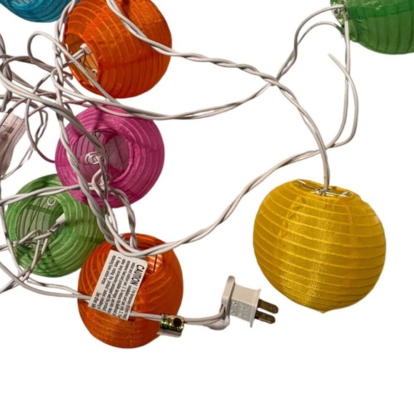 Multi Color Paper Lantern String Lights Indoor Outdoor UL Listed Party Room Deco - Picture 5 of 8